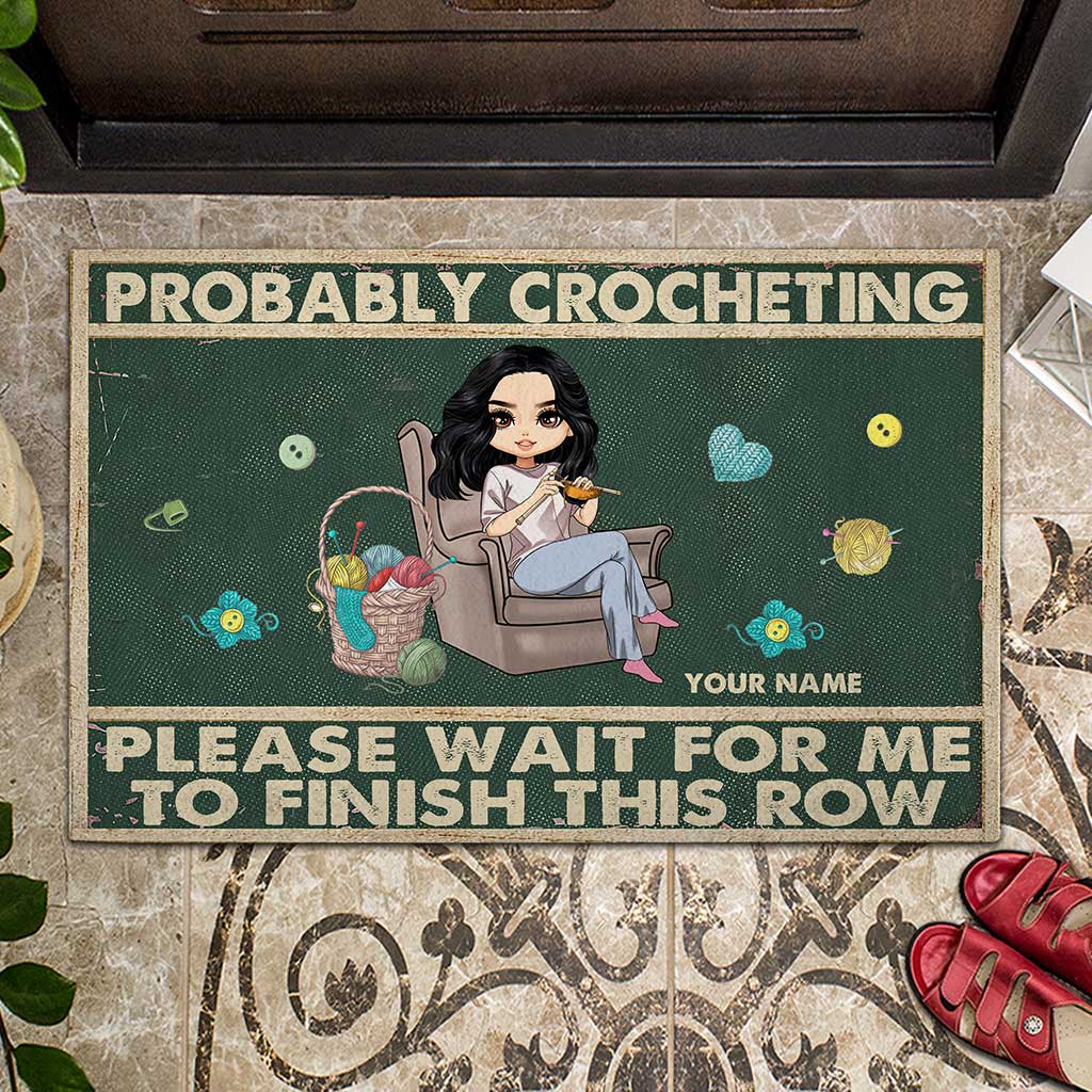 Probably Crocheting - Personalized Crocheting Doormat