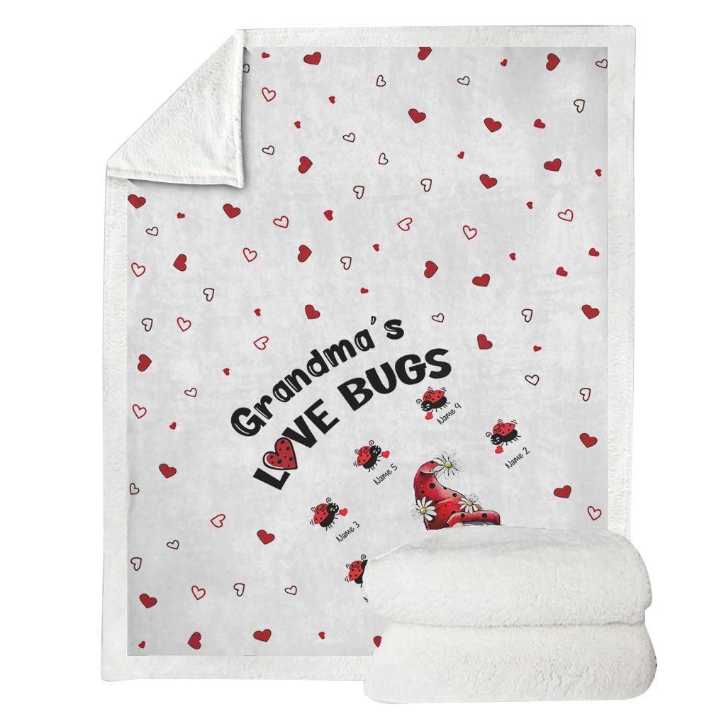 Grandma Loves Bugs - Personalized Grandma Blanket