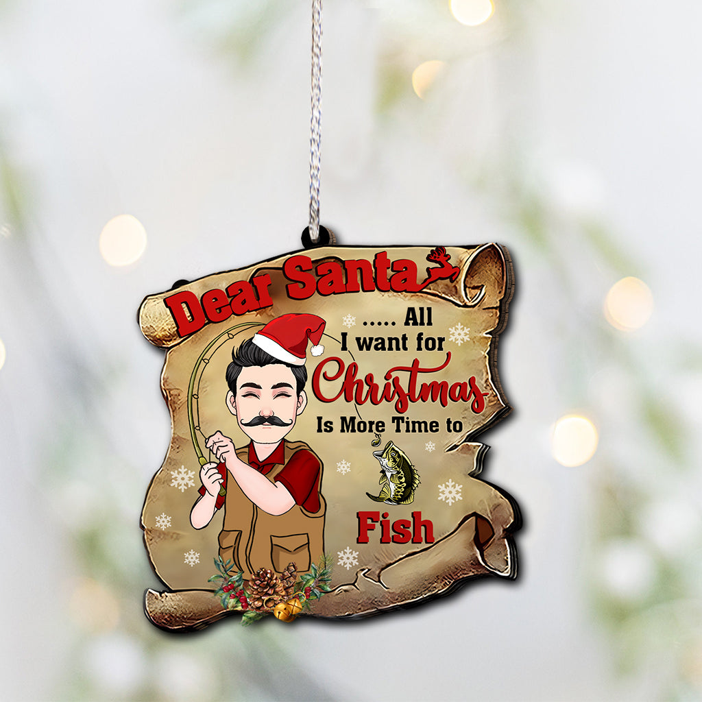 Dear Santa - Personalized Fishing Ornament