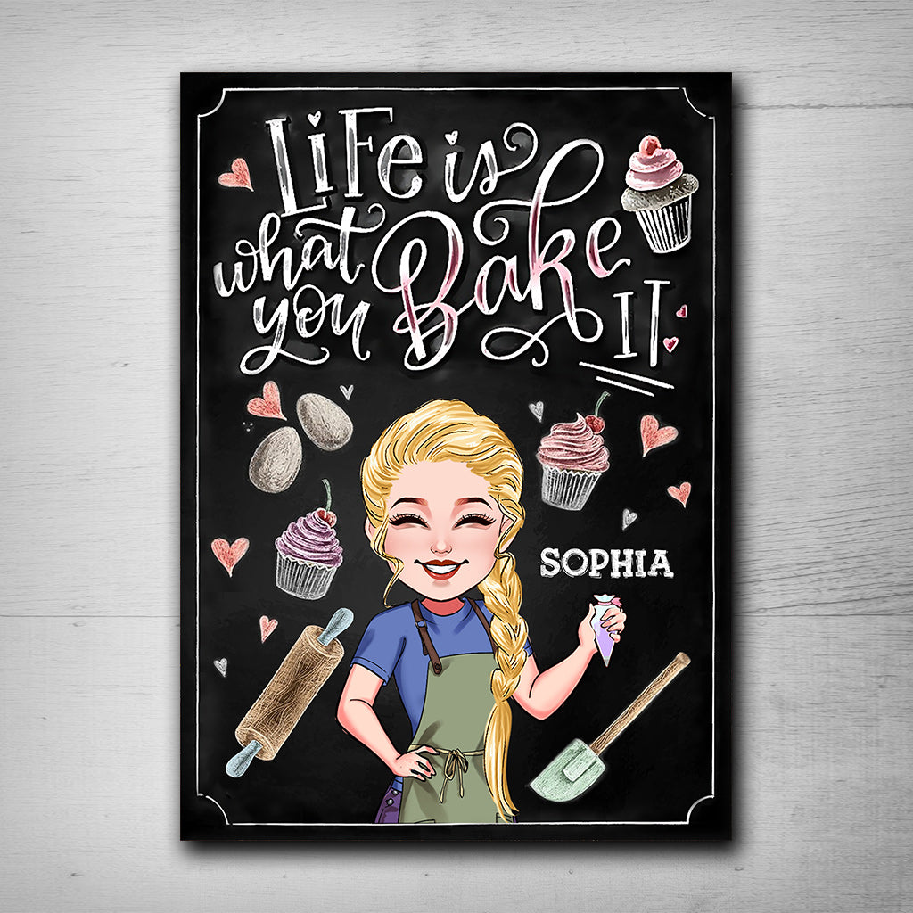 Life Is What You Bake It - Personalized Baking Rectangle Metal Sign