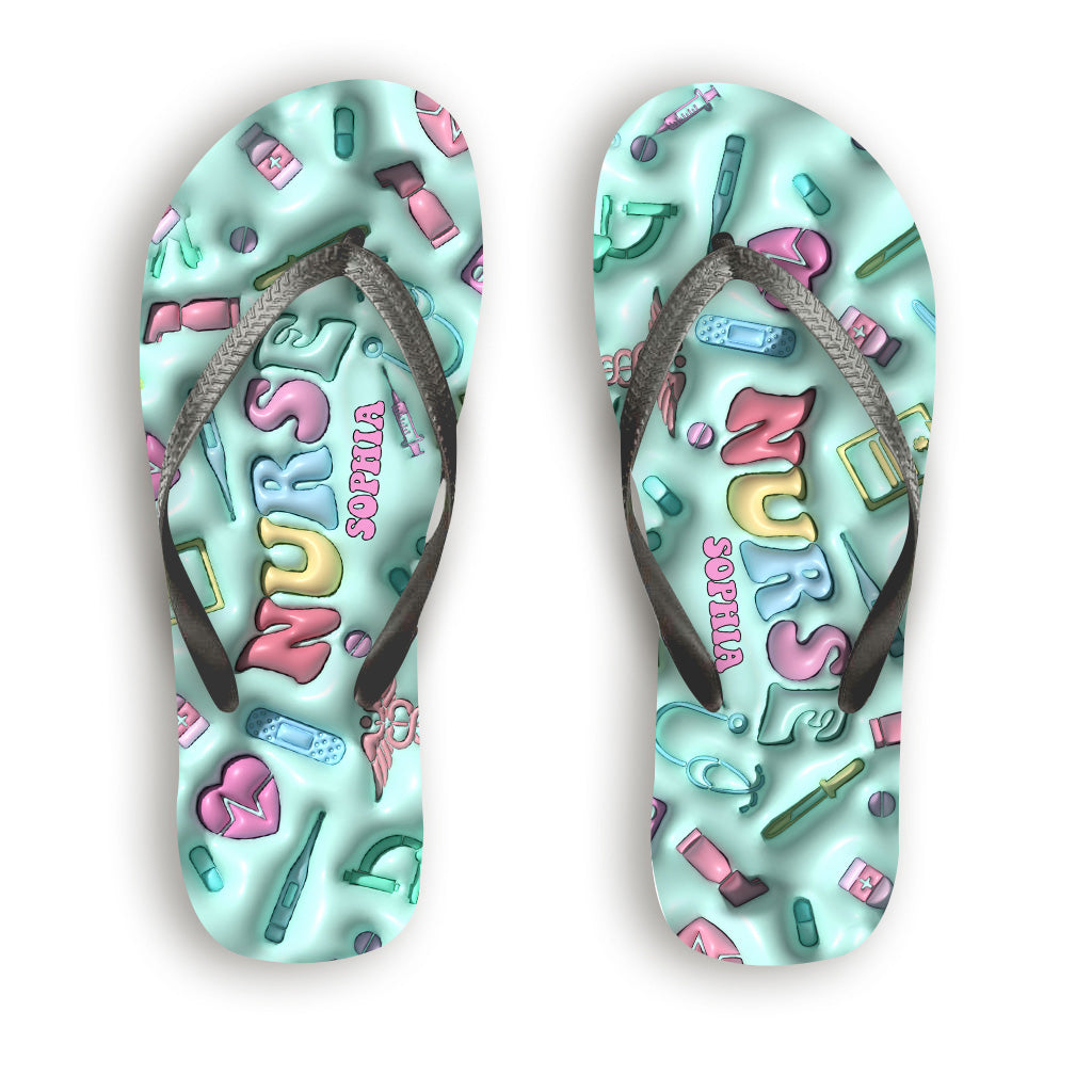 Nurse Life - Personalized Nurse Flip Flops
