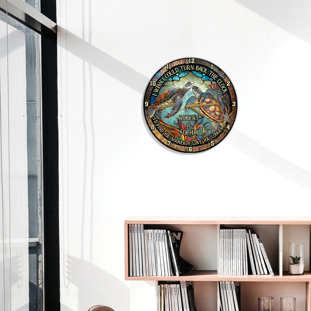 Turn Back The Clock - Personalized Turtle Wall Clock