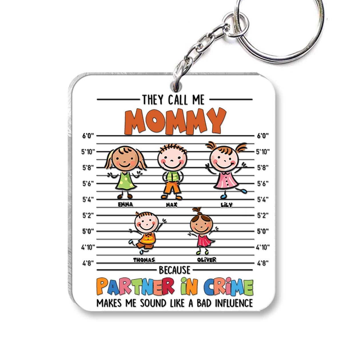 Partner In Crime - Gift for grandpa, grandma, mom, dad, uncle, aunt, brother, sister - Personalized Keychain
