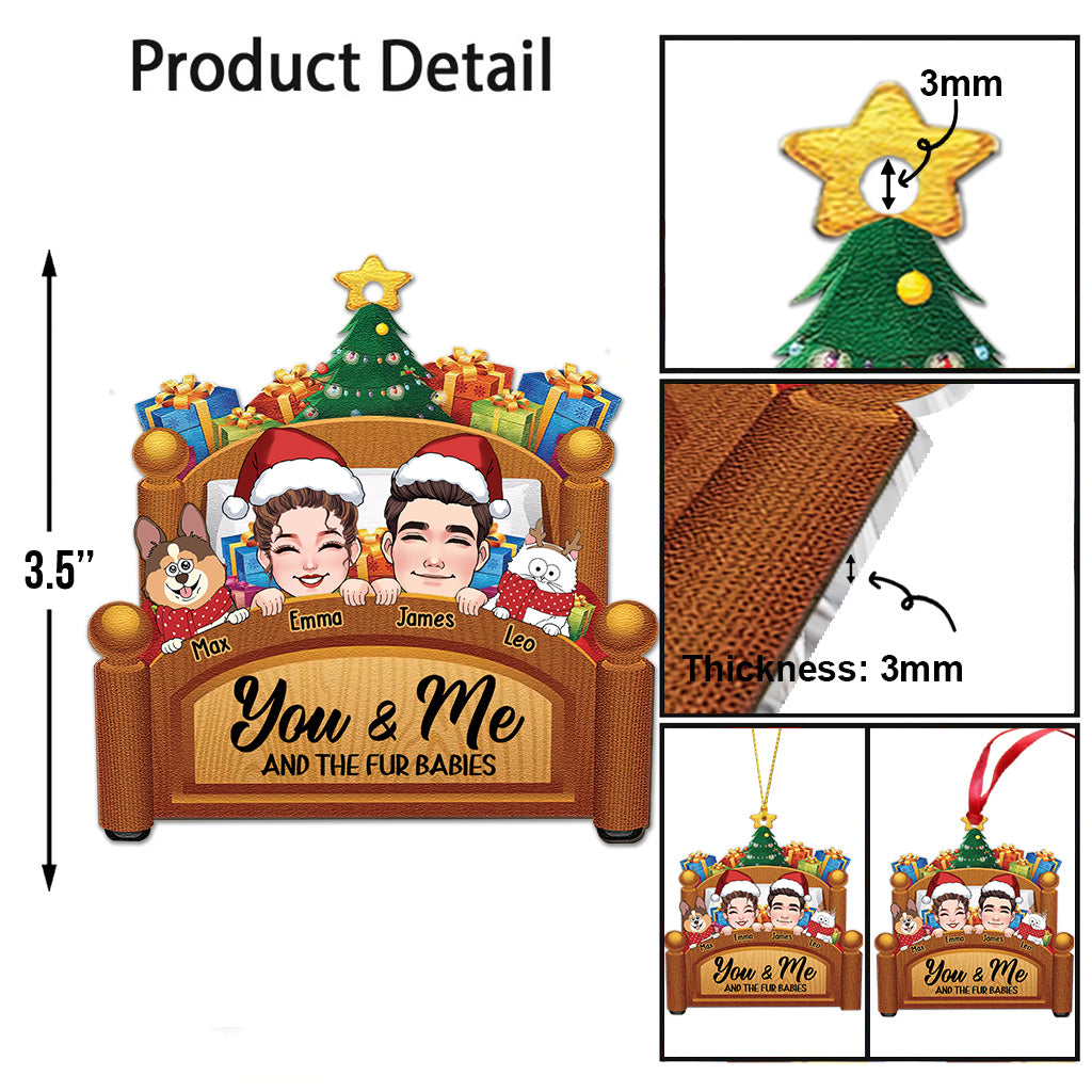 You & Me And The Fur Babies - Personalized Couple Ornament