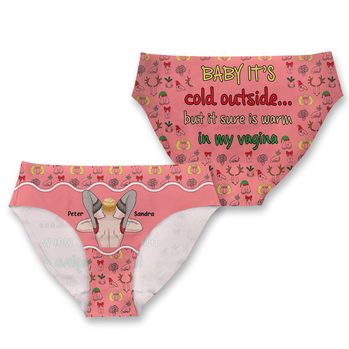 Baby It’s Cold Outside - Personalized Couple Women Briefs