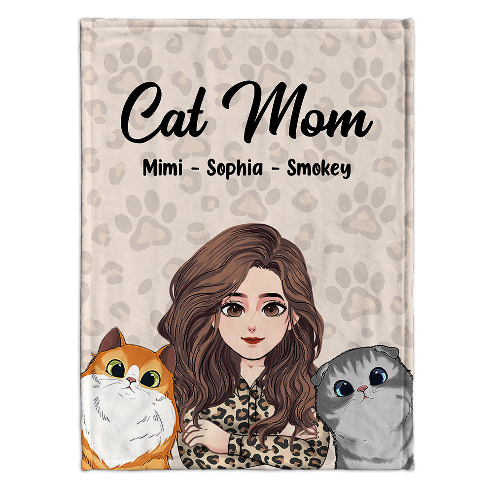 Katzenmama – Geschenk für Katzenliebhaber – Personalisierte Decke