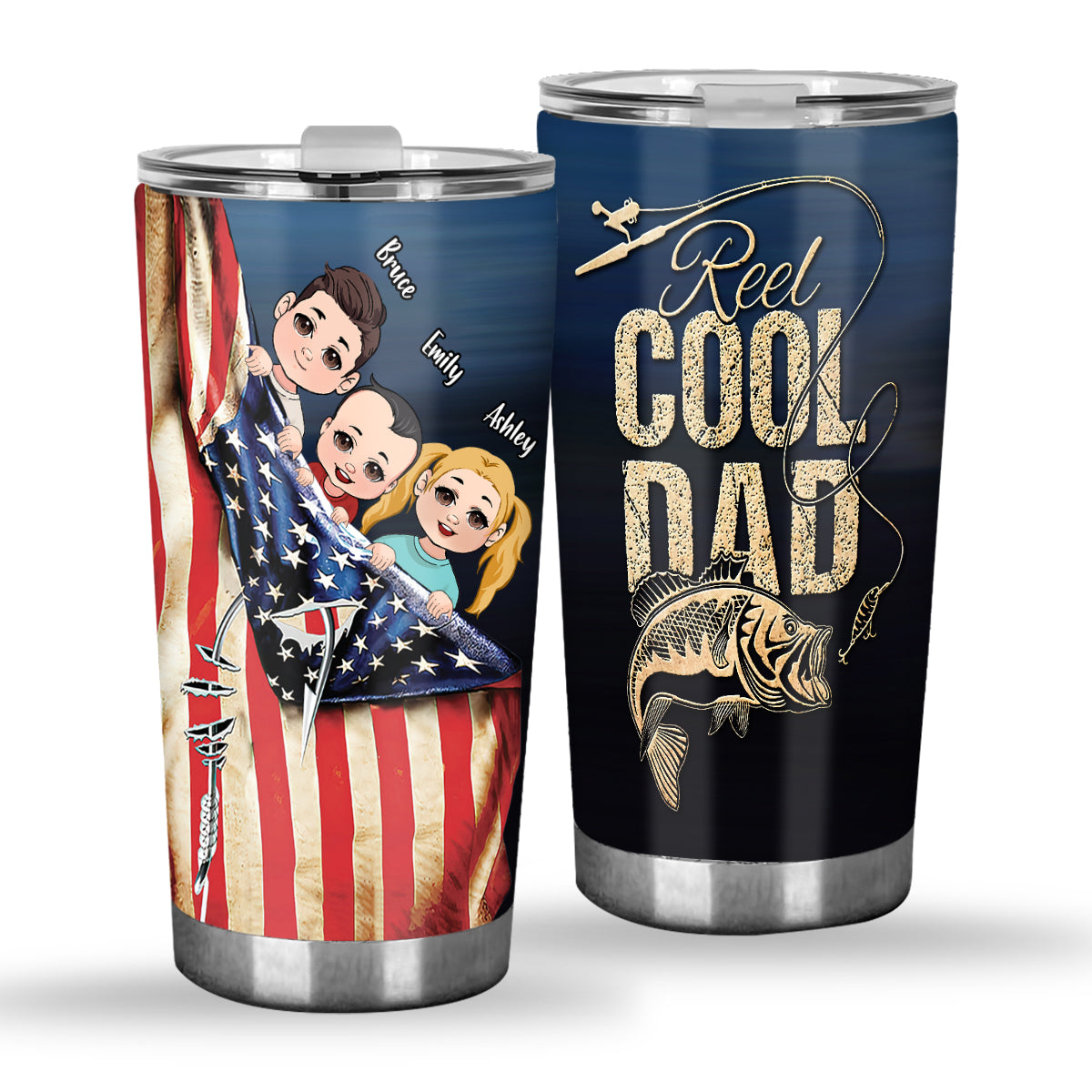 Reel Cool Dad - Personalized Fishing Tumbler