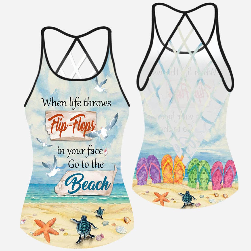 When Life Throws Flip flops In Your Face - Sea Lover Cross Tank Top