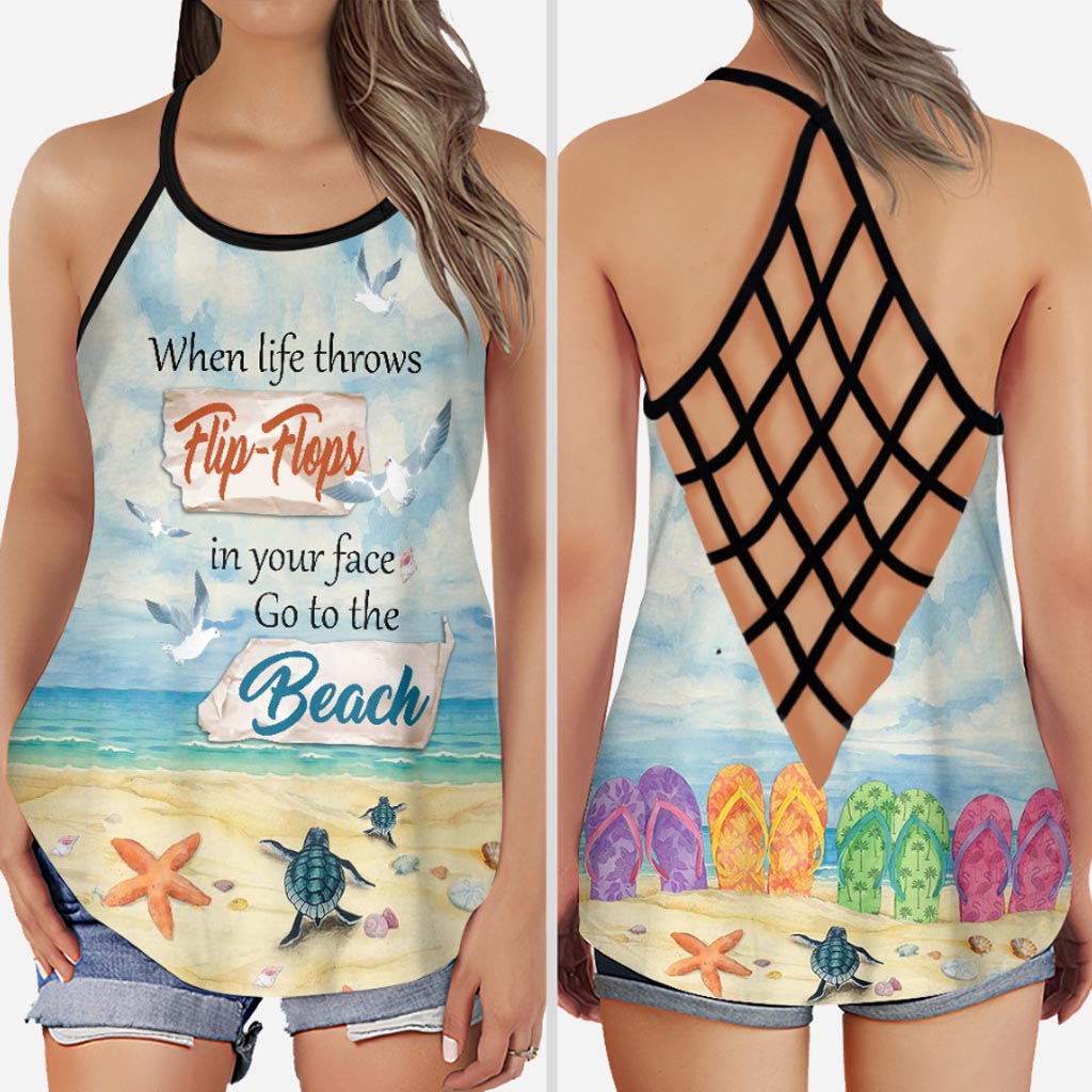 When Life Throws Flip flops In Your Face - Sea Lover Cross Tank Top