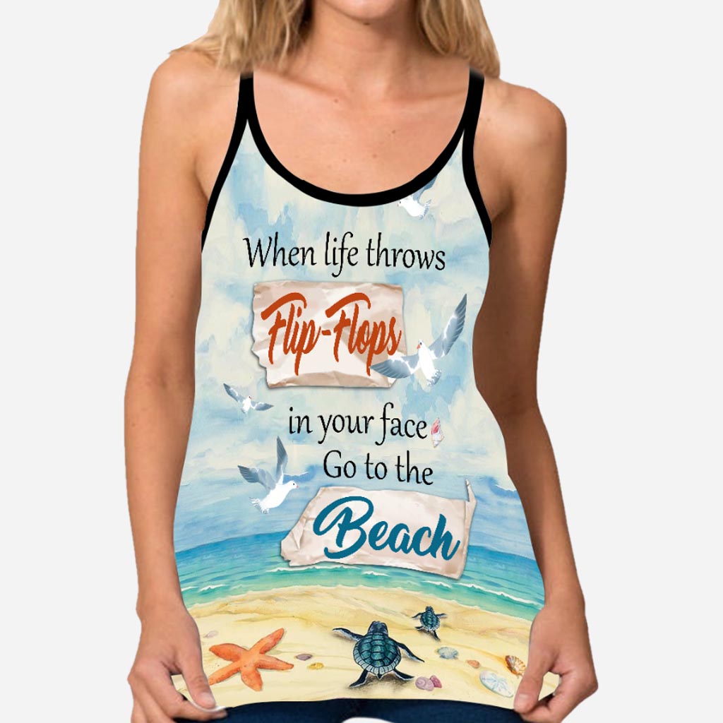 When Life Throws Flip flops In Your Face - Sea Lover Cross Tank Top