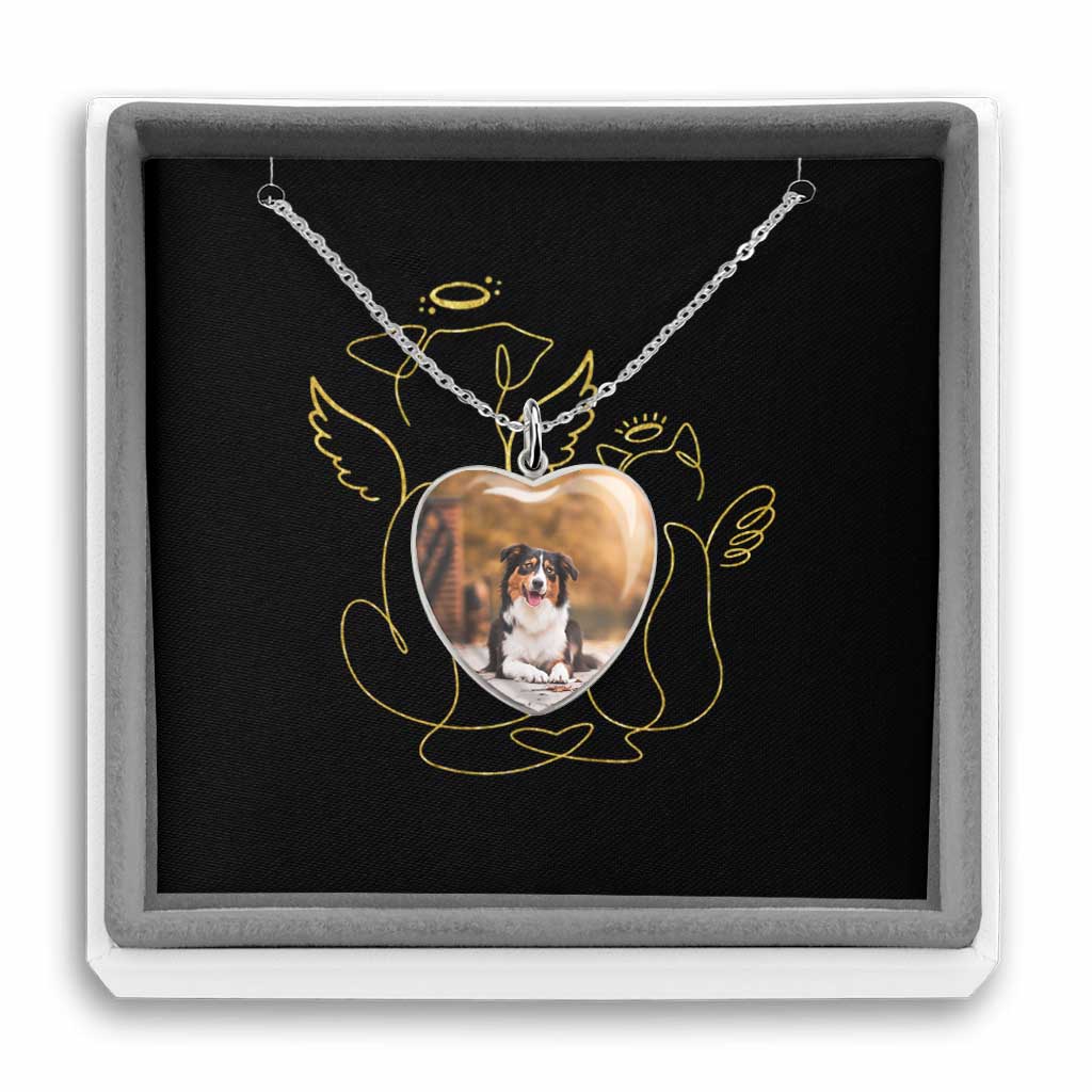 Collier pendentif cœur de chien personnalisé pour Noël « Quand je ferme les yeux »