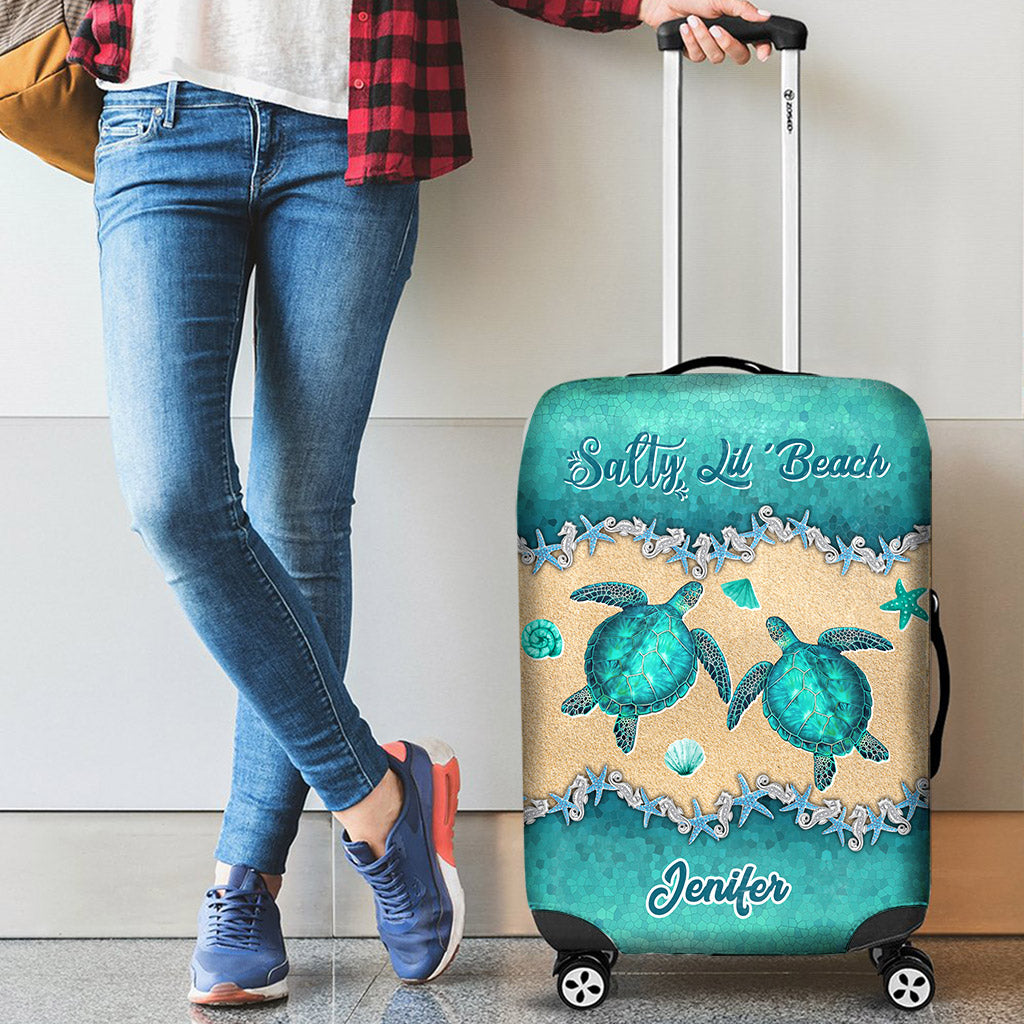Salty Lil' Beach - Personalized Turtle Luggage Cover