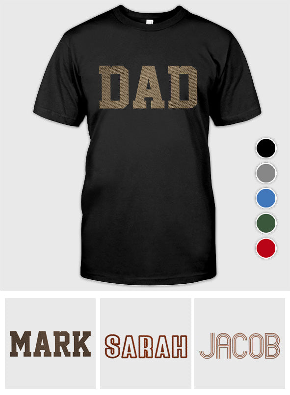 Custom Name - Personalized Father Embroidered T-shirt