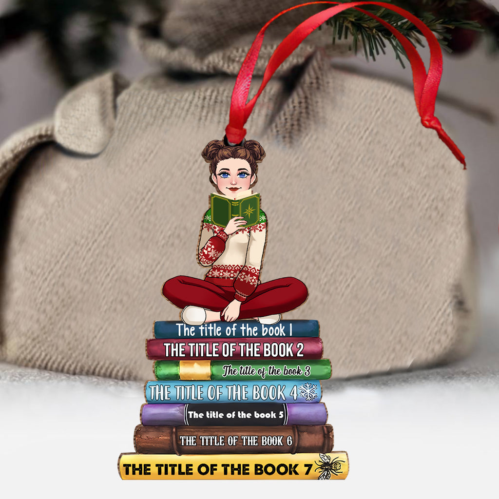 Bookstack with Custom Titles - Personalized Book Ornament