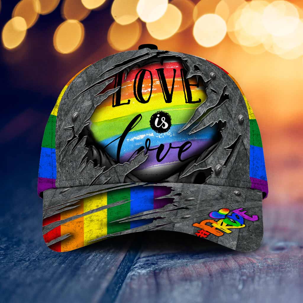 „Love Is Love“-Kappe mit aufgedruckten Belüftungslöchern – LGBT-Unterstützungskappe