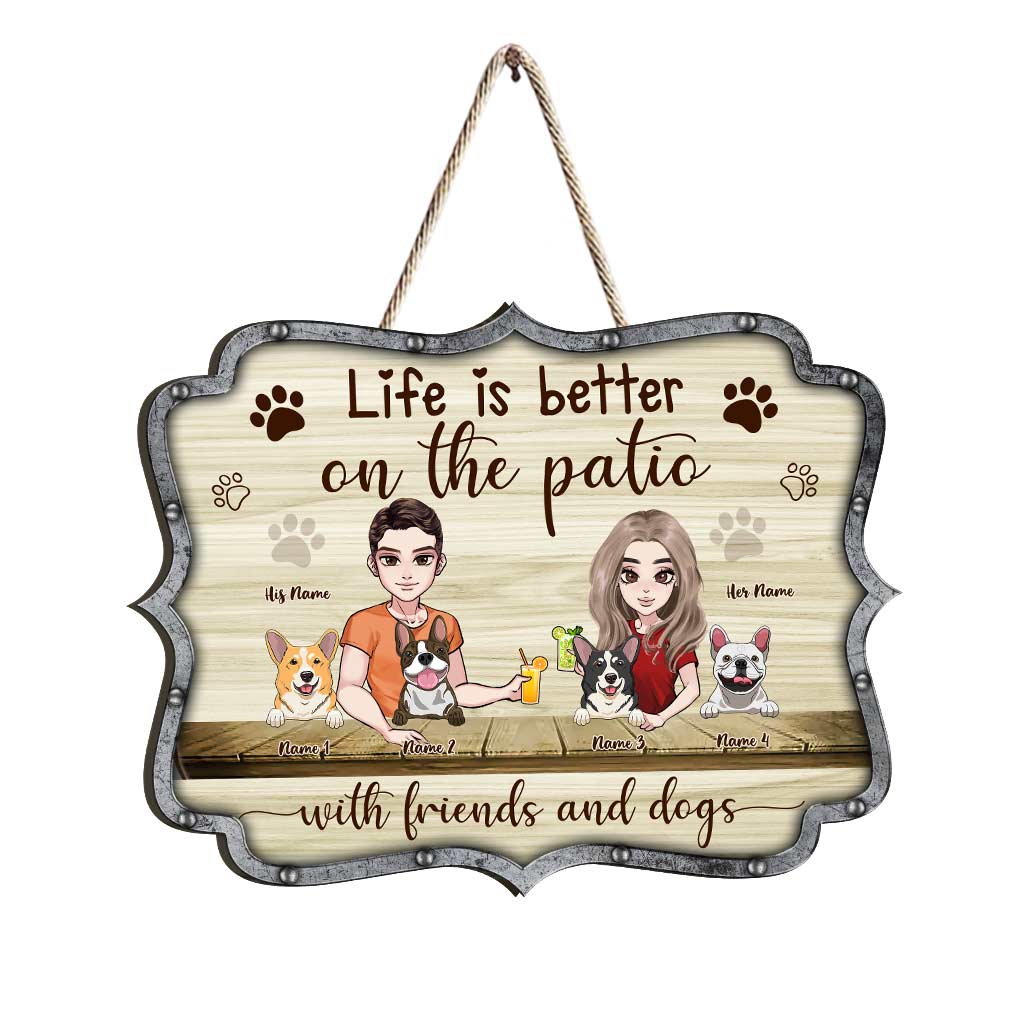 Das Leben ist besser – personalisiertes Holzschild für Hunde