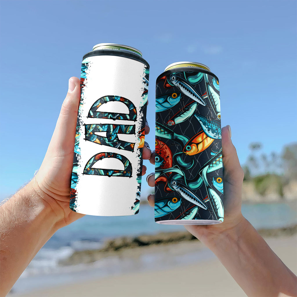 Reel Cool Dad - Fishing gift for dad, grandpa, him, husband - Personalized Can Cooler