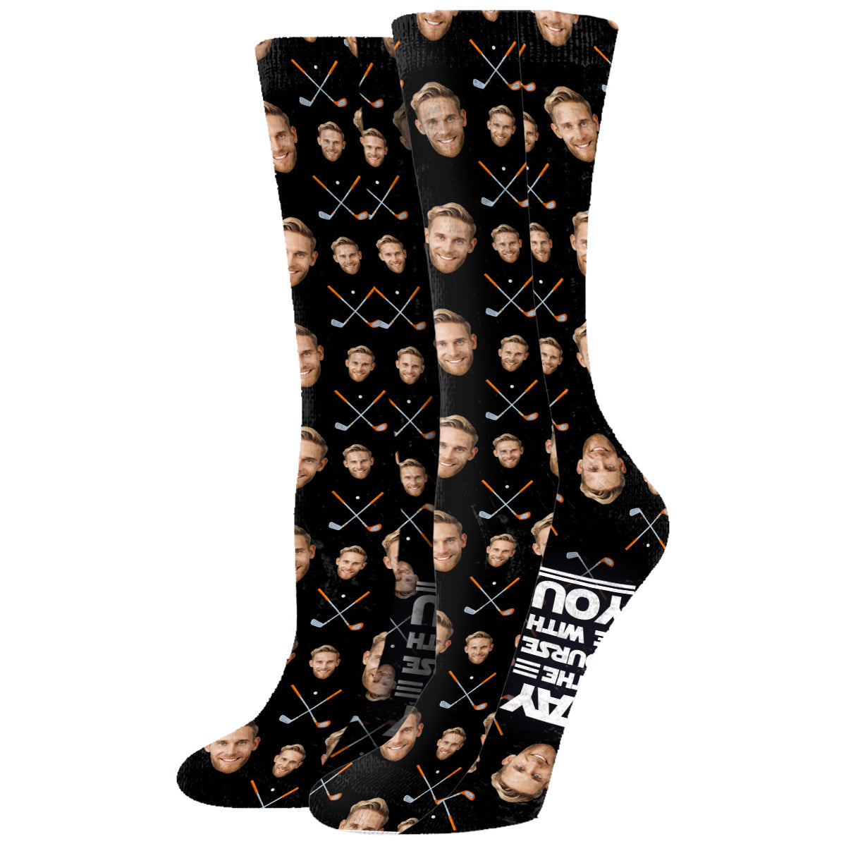 Möge der Golfplatz mit dir sein – personalisierte Golfsocken