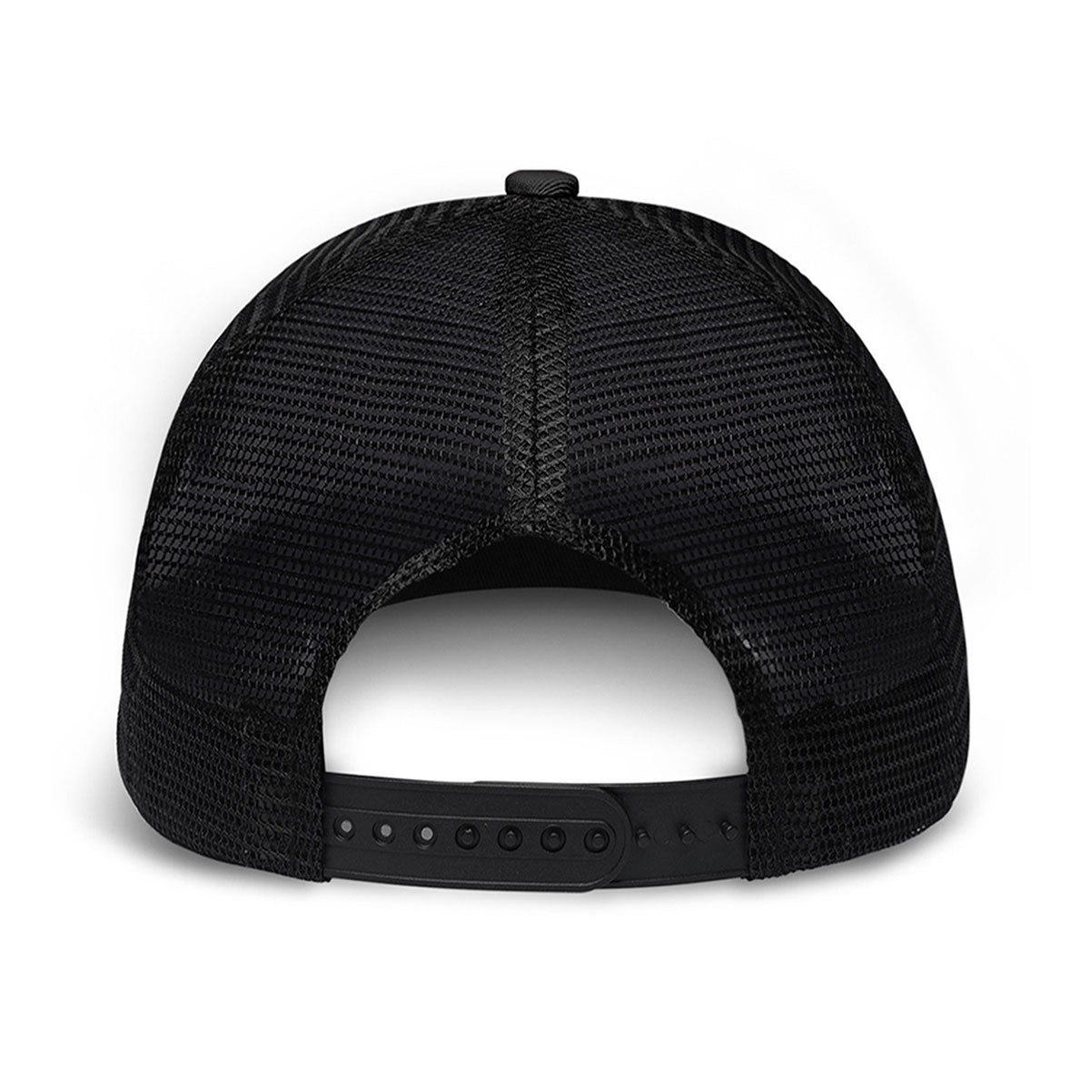 Fishing Makes Me Happy - Personalized Fishing Trucker Hat (Black Mesh)