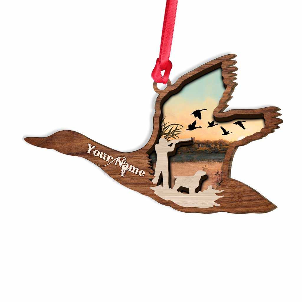 Entenjagd – Personalisierter Weihnachtsschmuck aus mehrschichtigem Holz