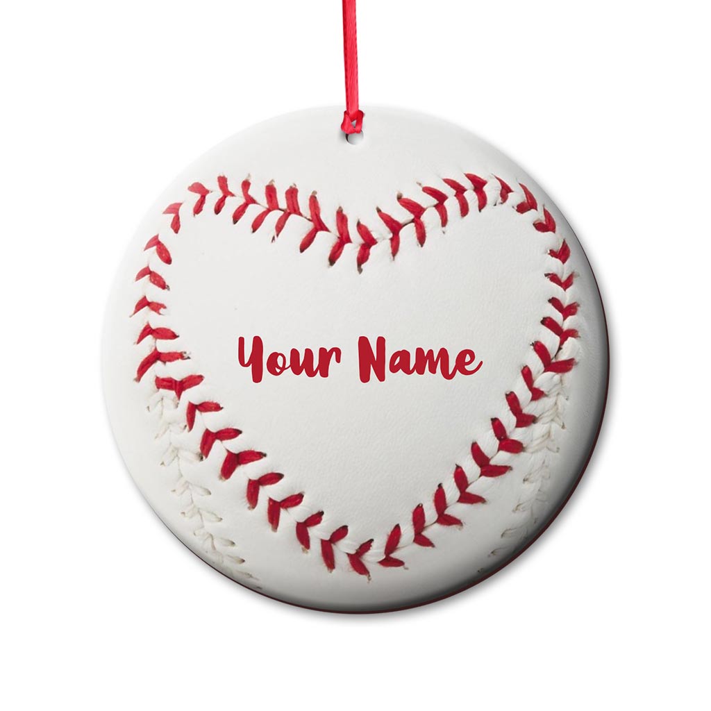Passionné de baseball ? Ornement de Noël personnalisé sur le thème du baseball (impression recto verso)