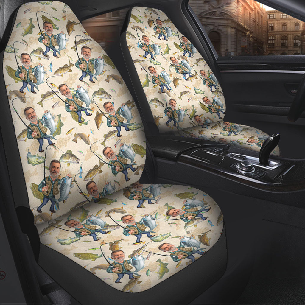 Photo Inserted Funny Fishing - Personalized Fishing Seat Covers