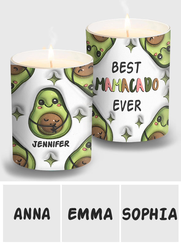Das beste Mamacado aller Zeiten – Schwangerschaftsgeschenk für Ehefrau, Tochter, Freundin, Freundin – Personalisierte Kerze mit Holzdeckel