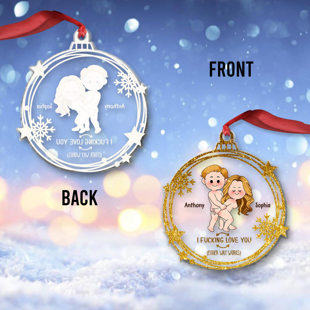 I Love You - Personalized Couple Transparent Ornament