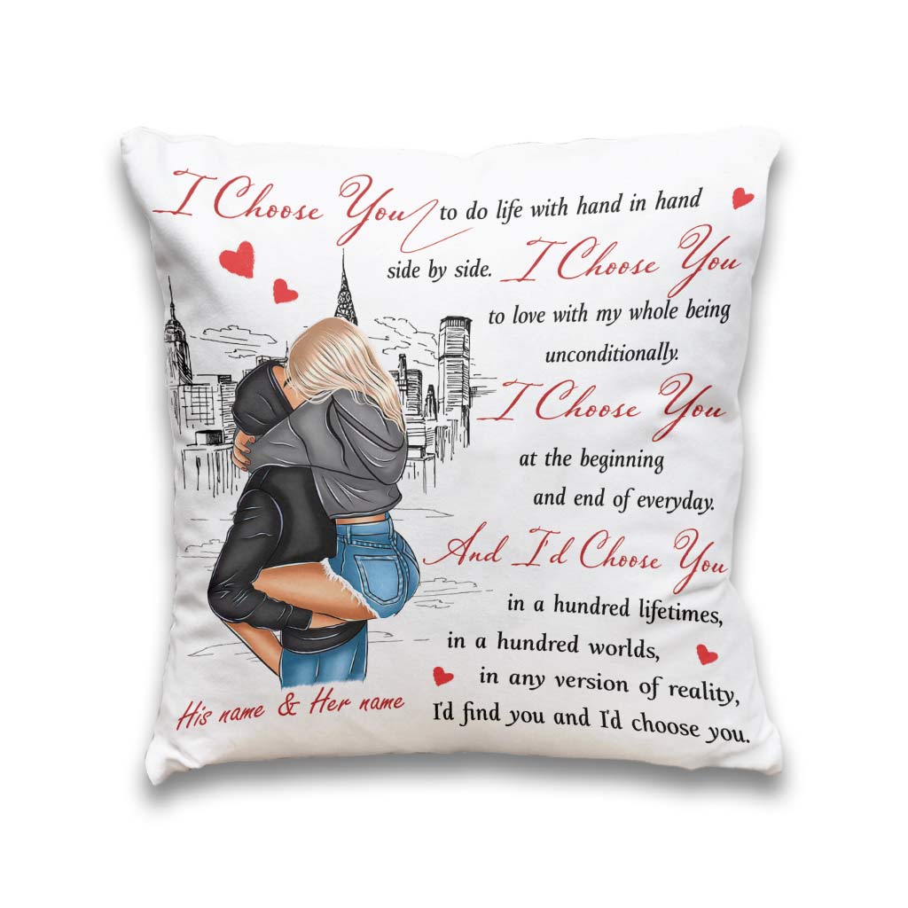 I Choose You - Personalized Couple Throw Pillow