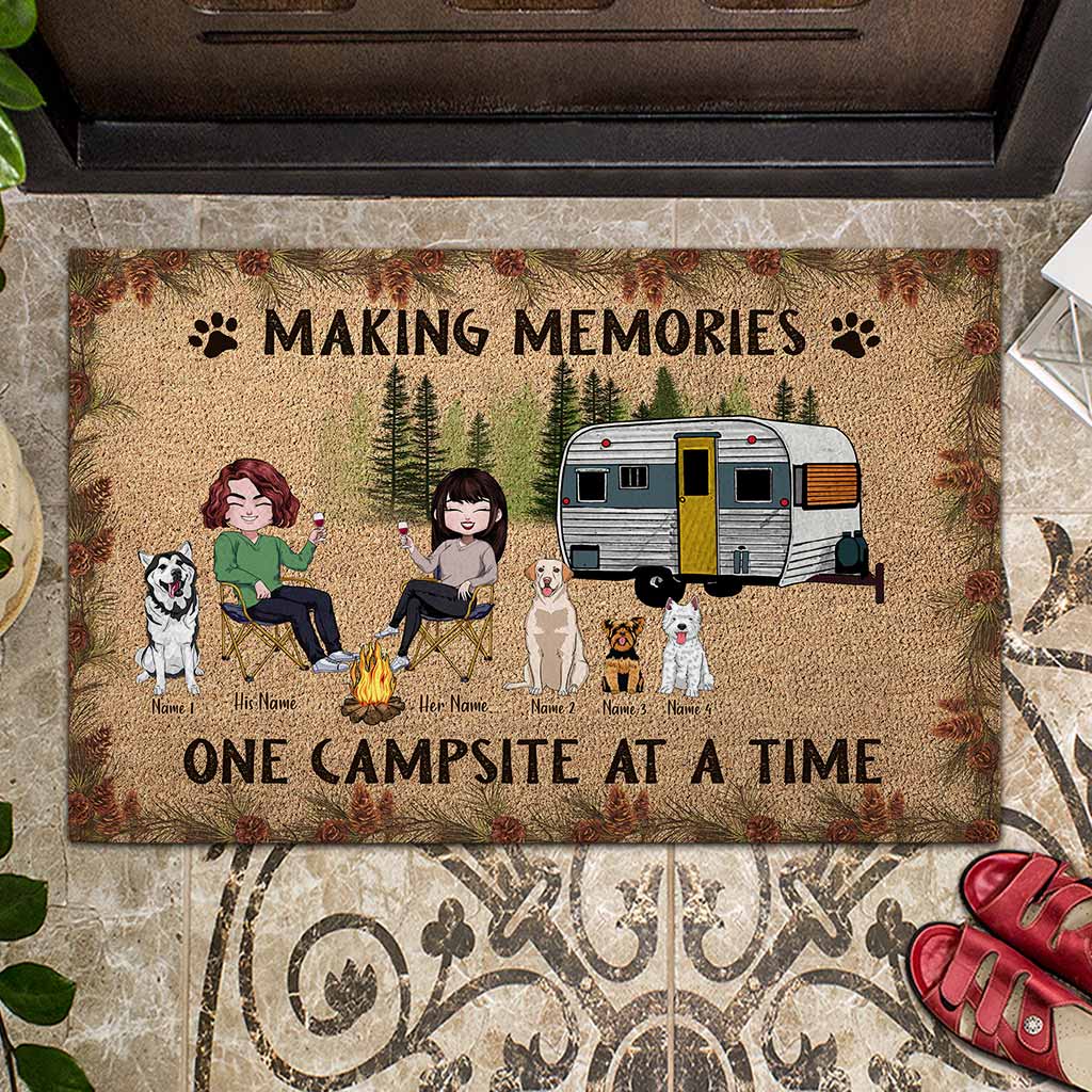 Life Is Better Around The Campfire - Personalized Camping Doormat