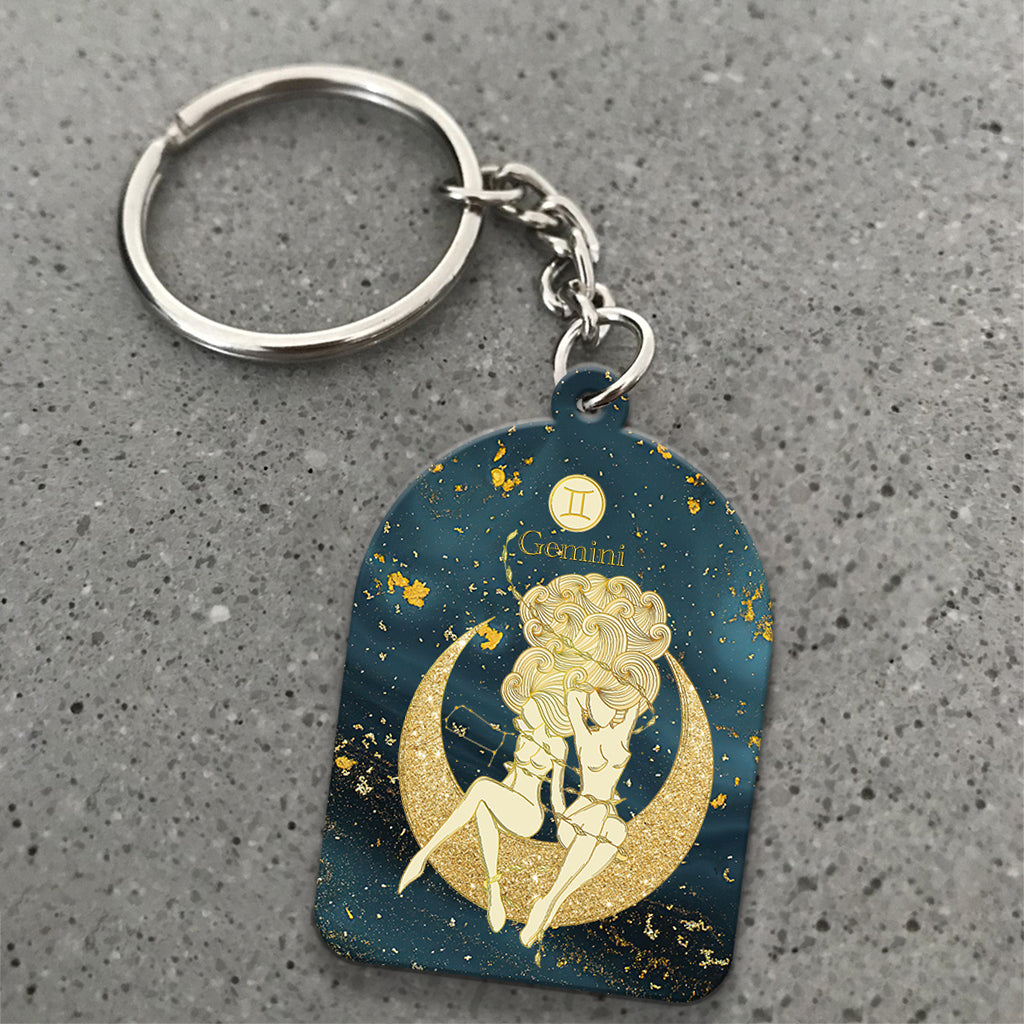 Zodiac Sign - Personalized Horoscope Keychain (Printed On Both Sides)