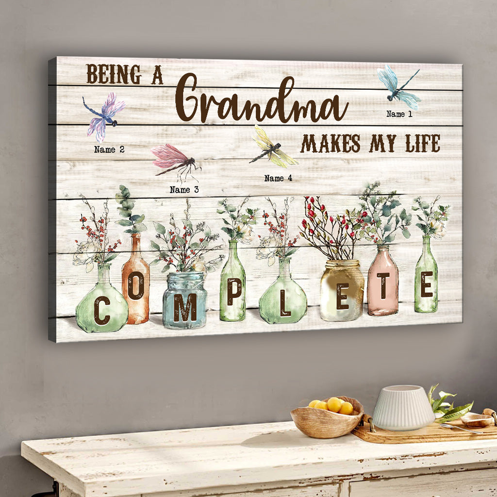 My Life Complete - Personalized Grandma Canvas And Poster