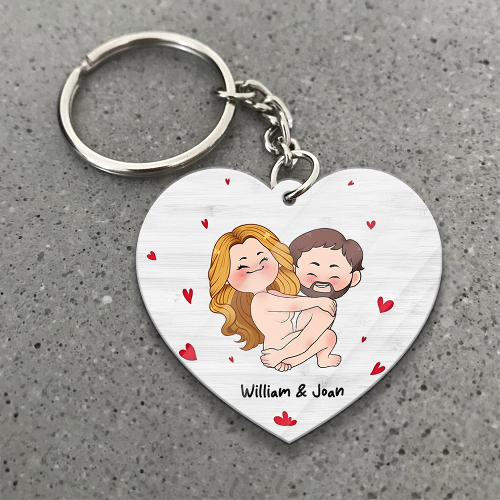 I Just Want To Touch It - Personalized Couple Transparent Keychain