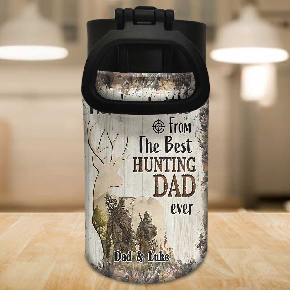 From The Best Hunting Dad Ever - Personalized Hunting Kids Water Bottle