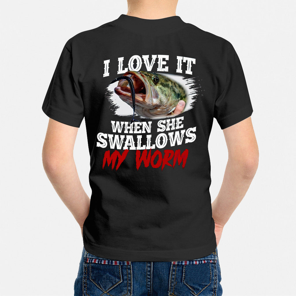 Swallow My Worm - Fishing T-shirt and Hoodie 1121