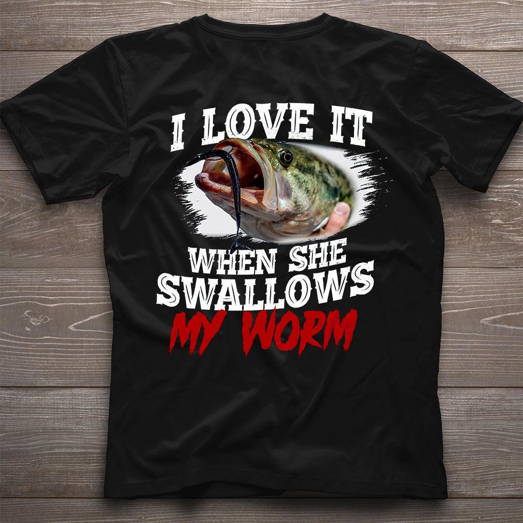 Swallow My Worm - Fishing T-shirt and Hoodie 1121