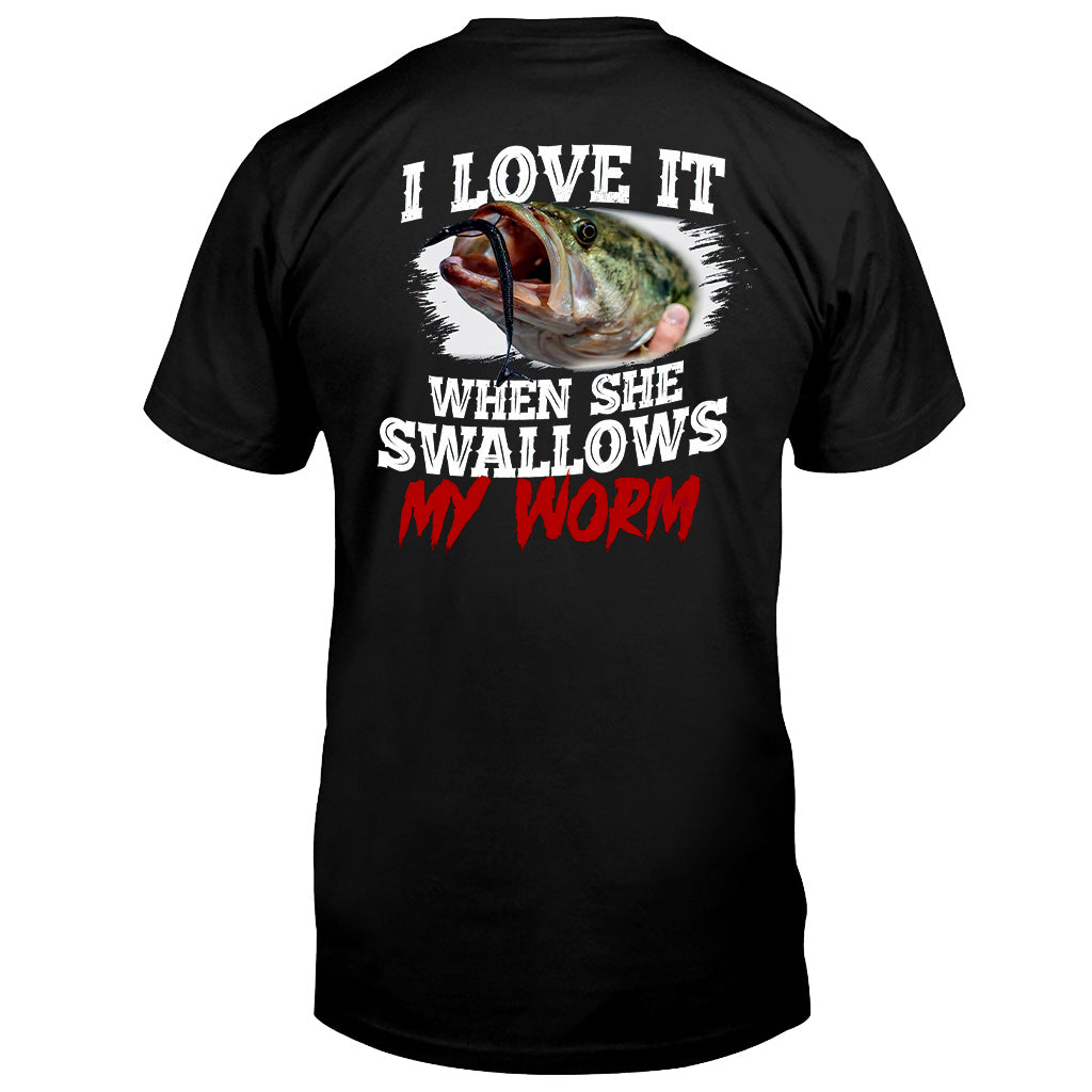 Swallow My Worm - Fishing T-shirt and Hoodie 1121