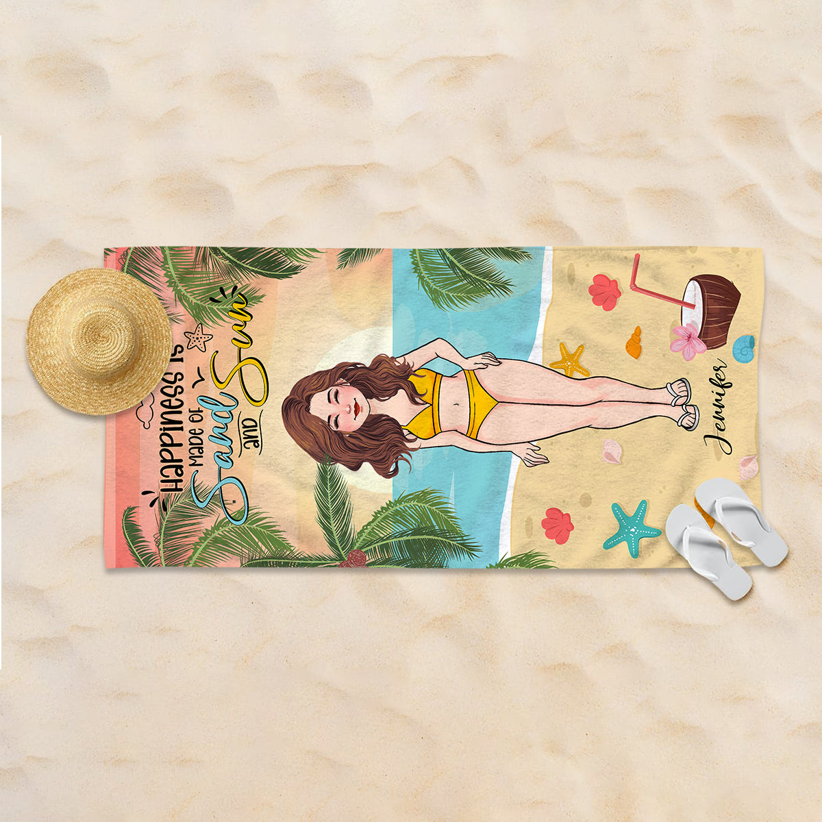 Salt In The Air Sand In My Hair - Personalized Sea Lover Beach Towel