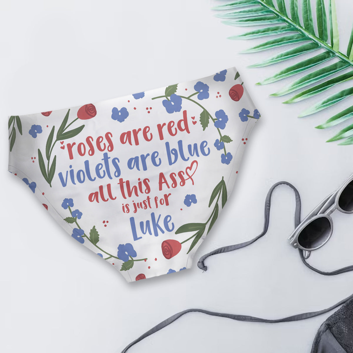 Roses Are Red Violets Are Blue - Personalized Couple Women Briefs
