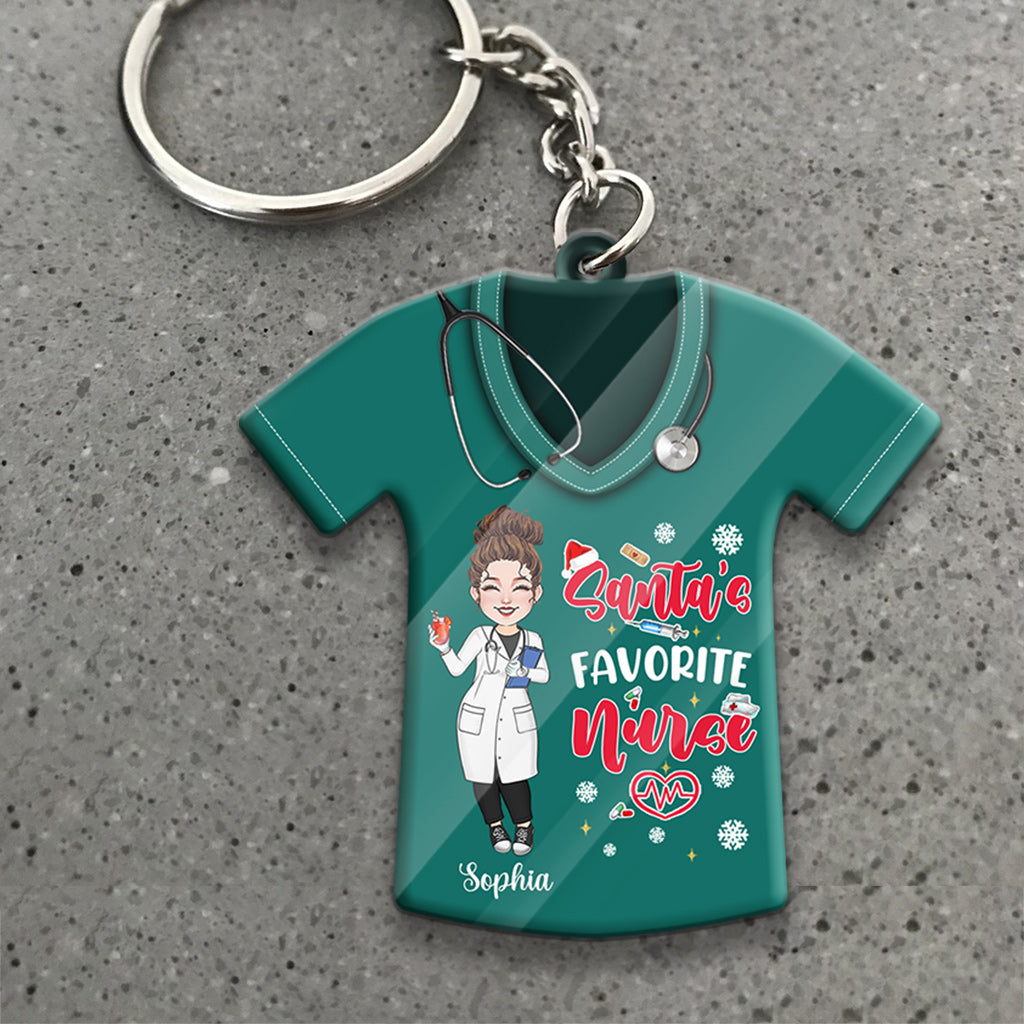 Santa's Favorite Nurse - Personalized Nurse Keychain