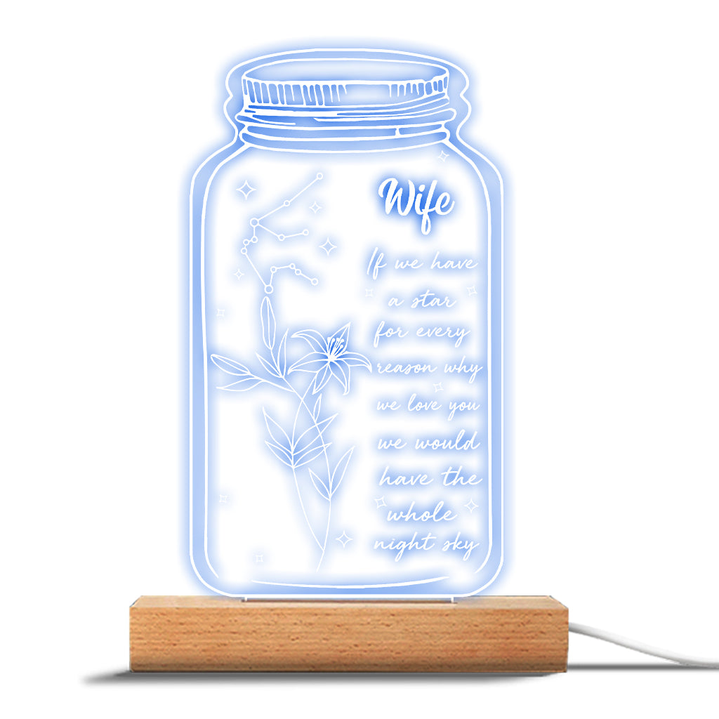 If I Had A Star Birth Flower Zodiac Sign - Gift for mom, grandma, daughter, wife, girlfriend, dad, grandpa, boyfriend, husband - Personalized Shaped Plaque Light Base
