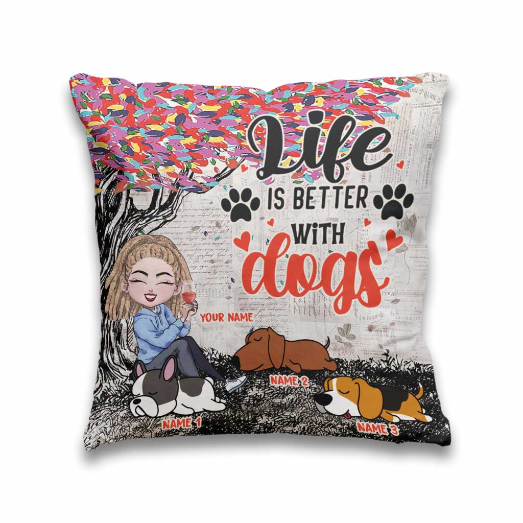 J'ai des projets avec mes chiens - Coussin décoratif personnalisé