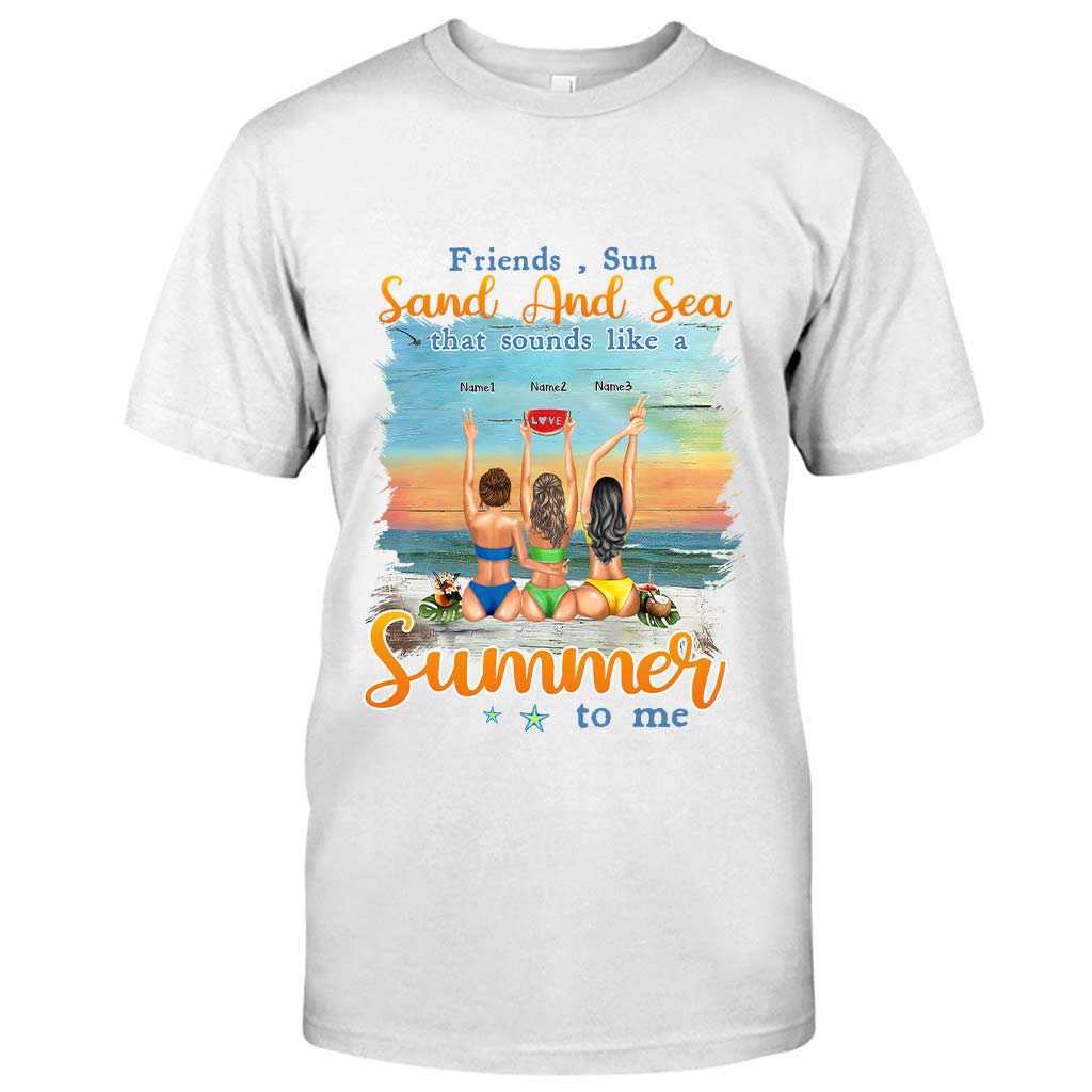 Je t'aime jusqu'à la plage et retour - T-shirt et sweat à capuche personnalisés pour meilleure amie