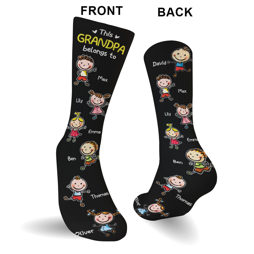 This Grandpa Belongs To - Personalized Grandpa Socks
