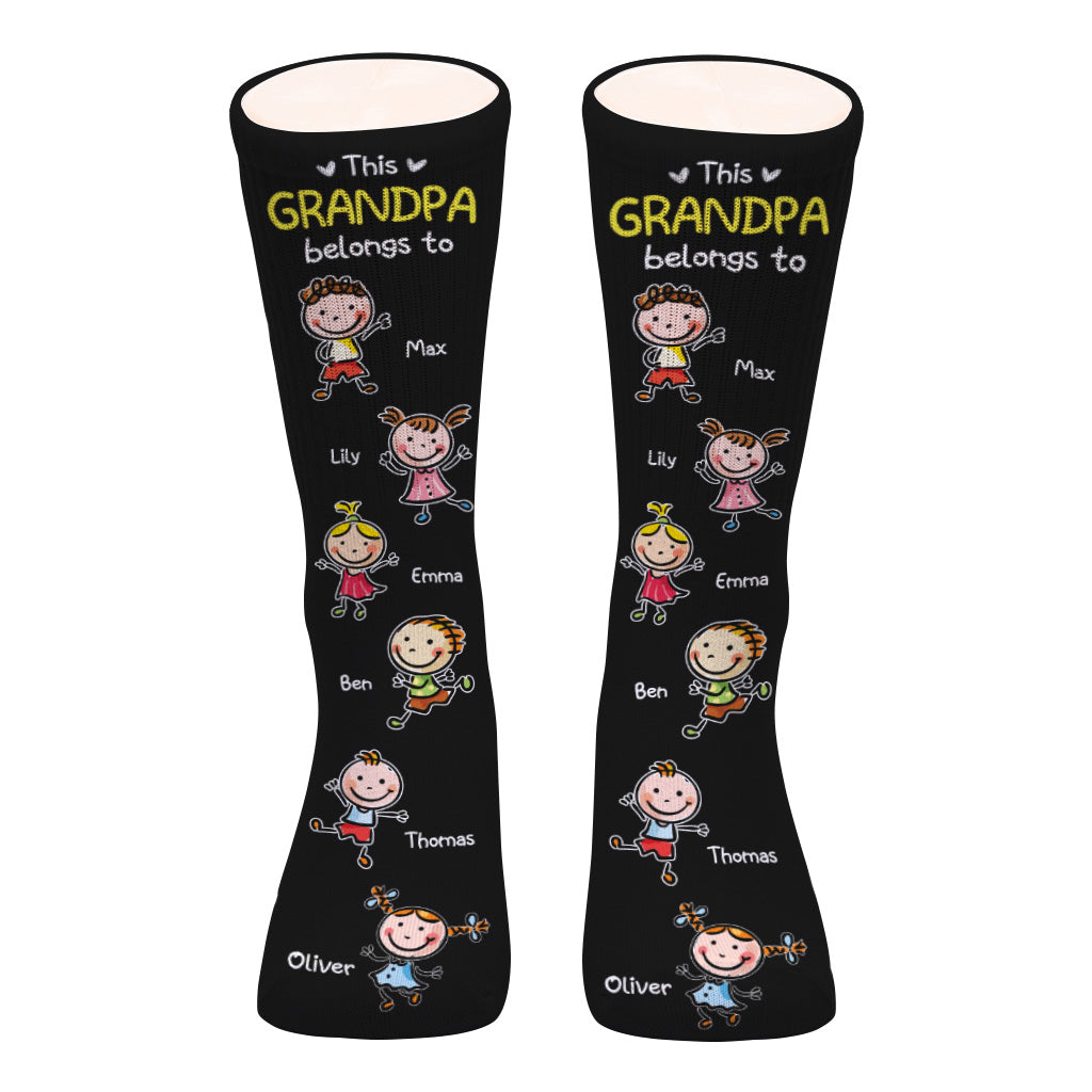 This Grandpa Belongs To - Personalized Grandpa Socks