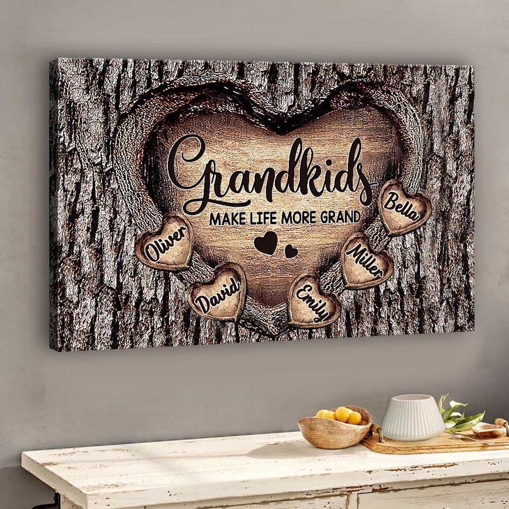 Grandma's Heart - Personalized Grandma Canvas and Poster