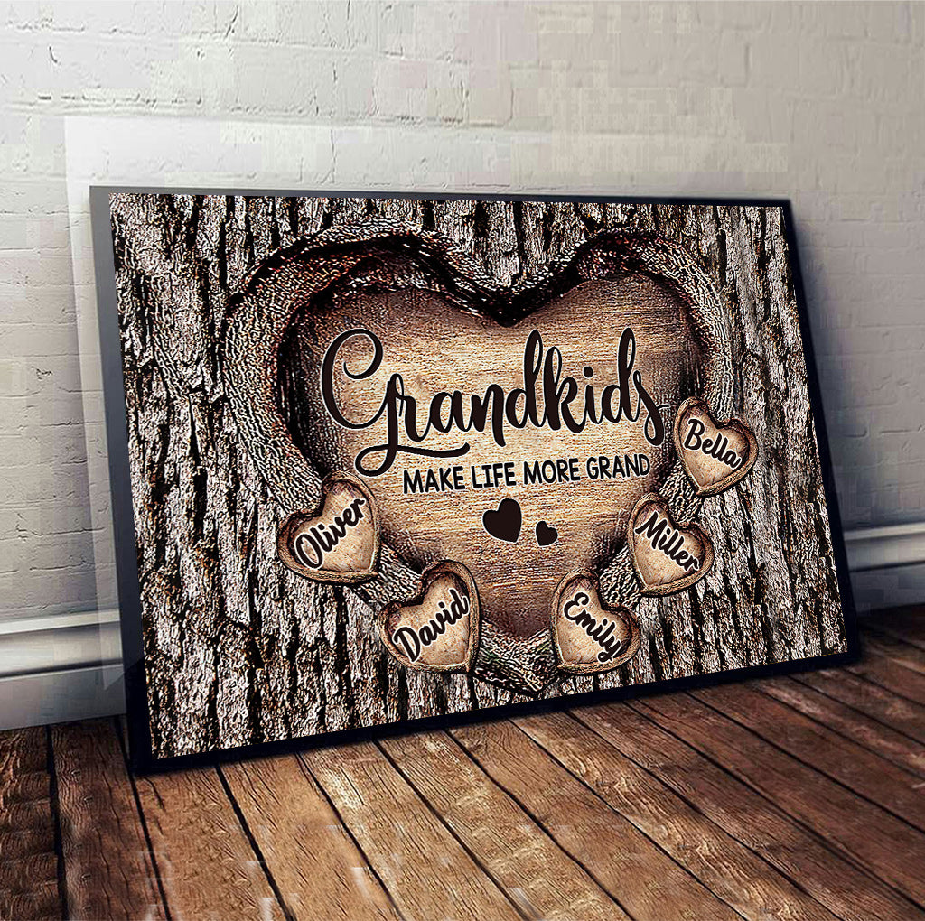 Grandma's Heart - Personalized Grandma Canvas and Poster