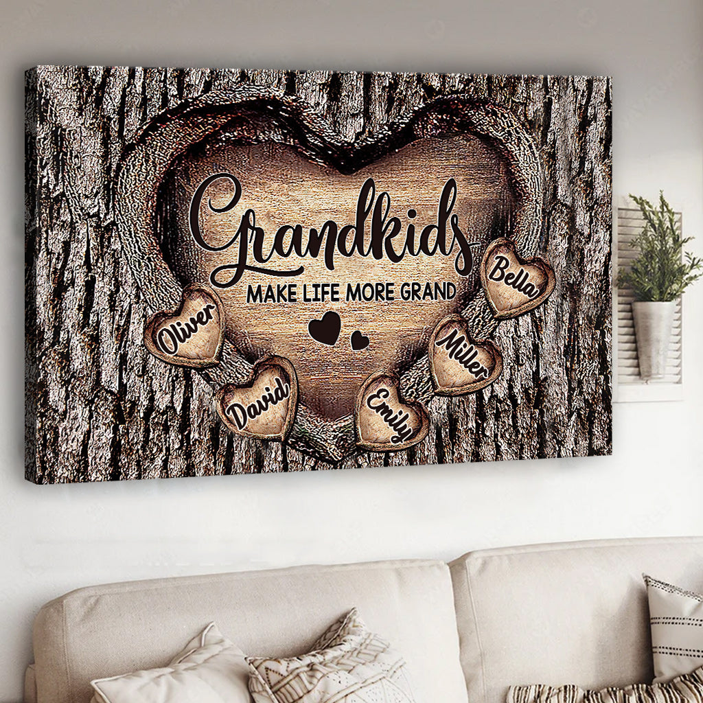 Grandma's Heart - Personalized Grandma Canvas and Poster