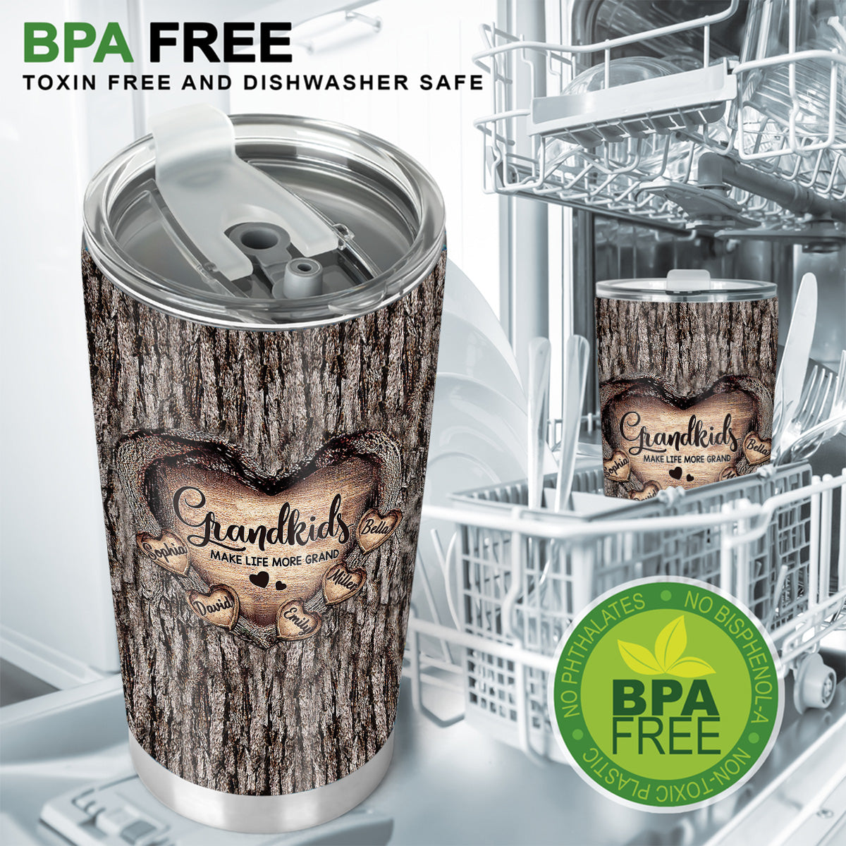 Grandma's Heart - Personalized Grandma Tumbler