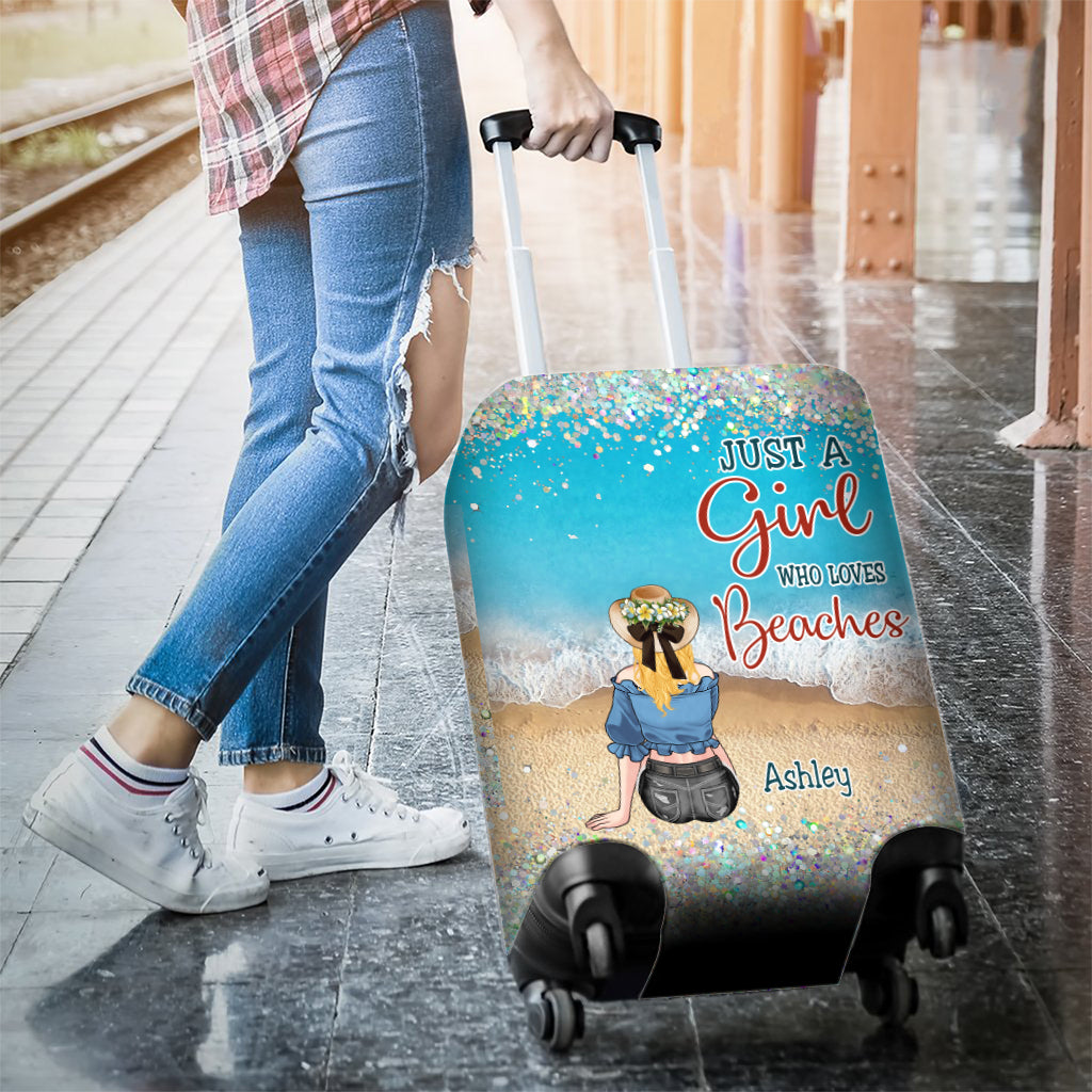 Just A Girl Who Loves Beaches - Personalized Sea Lover Luggage Cover